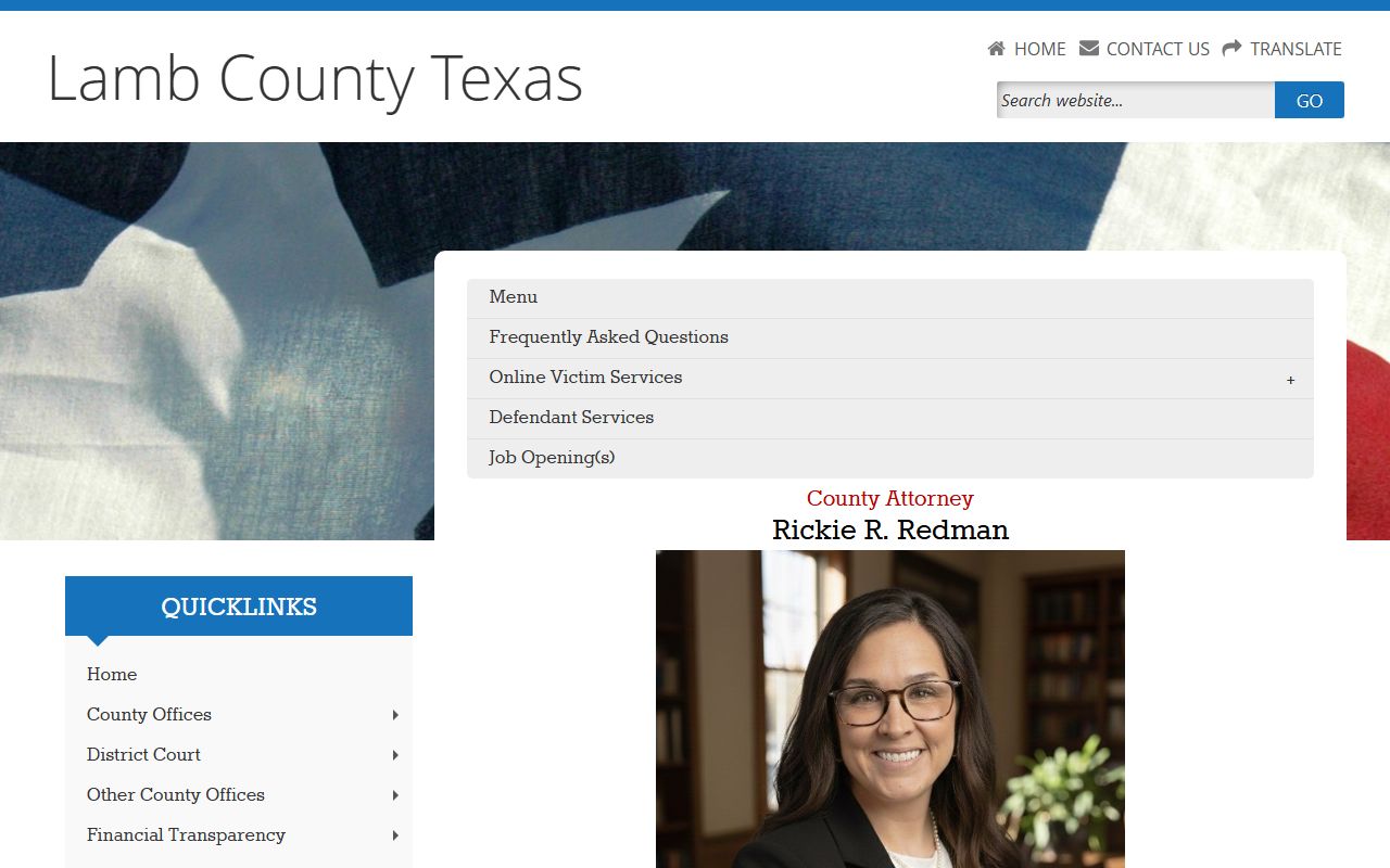 Lamb County prosecutor page for court records after jail arrest
